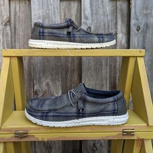 Hey Dude Plaid Wally Funk Wool Collection Shoes